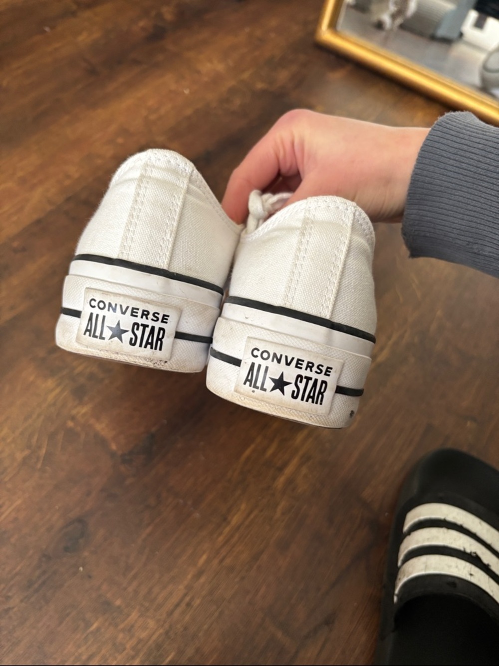 Converse White Low Top platform Sneakers - Picture 4 of 5